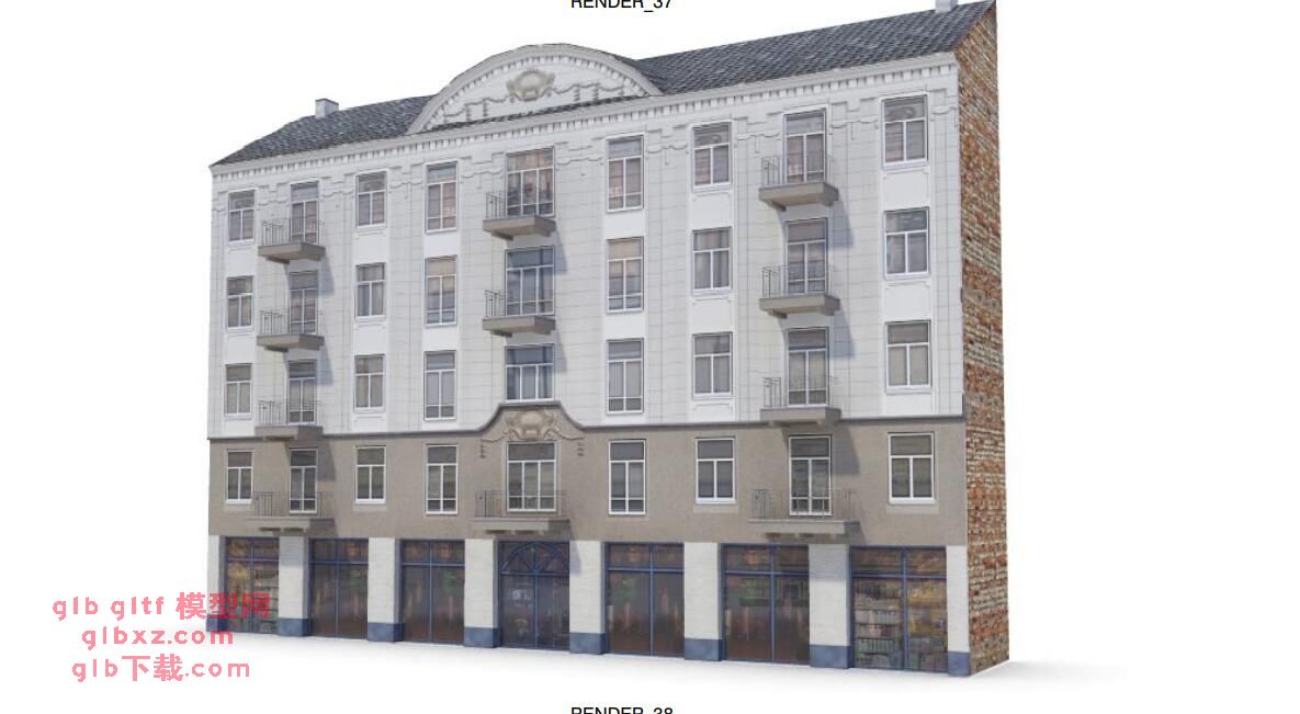建筑房屋楼房GLB/GLTF模型38大厦 建筑房屋楼房GLB/GLTF模型38大厦