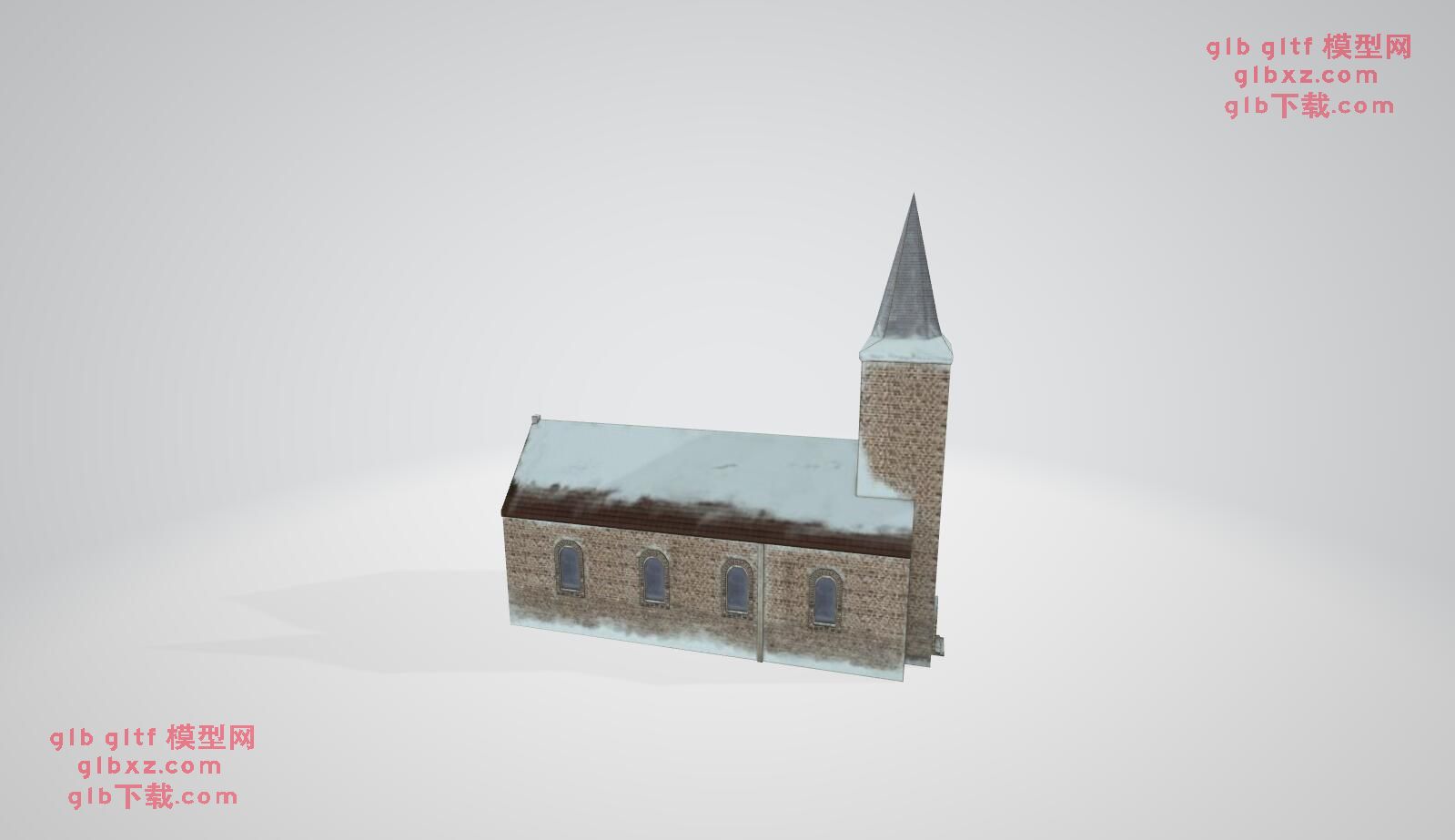 雪中的教堂建筑GLB/GLTF模型3d模型下载 雪中的教堂建筑GLB/GLTF模型3d模型下载