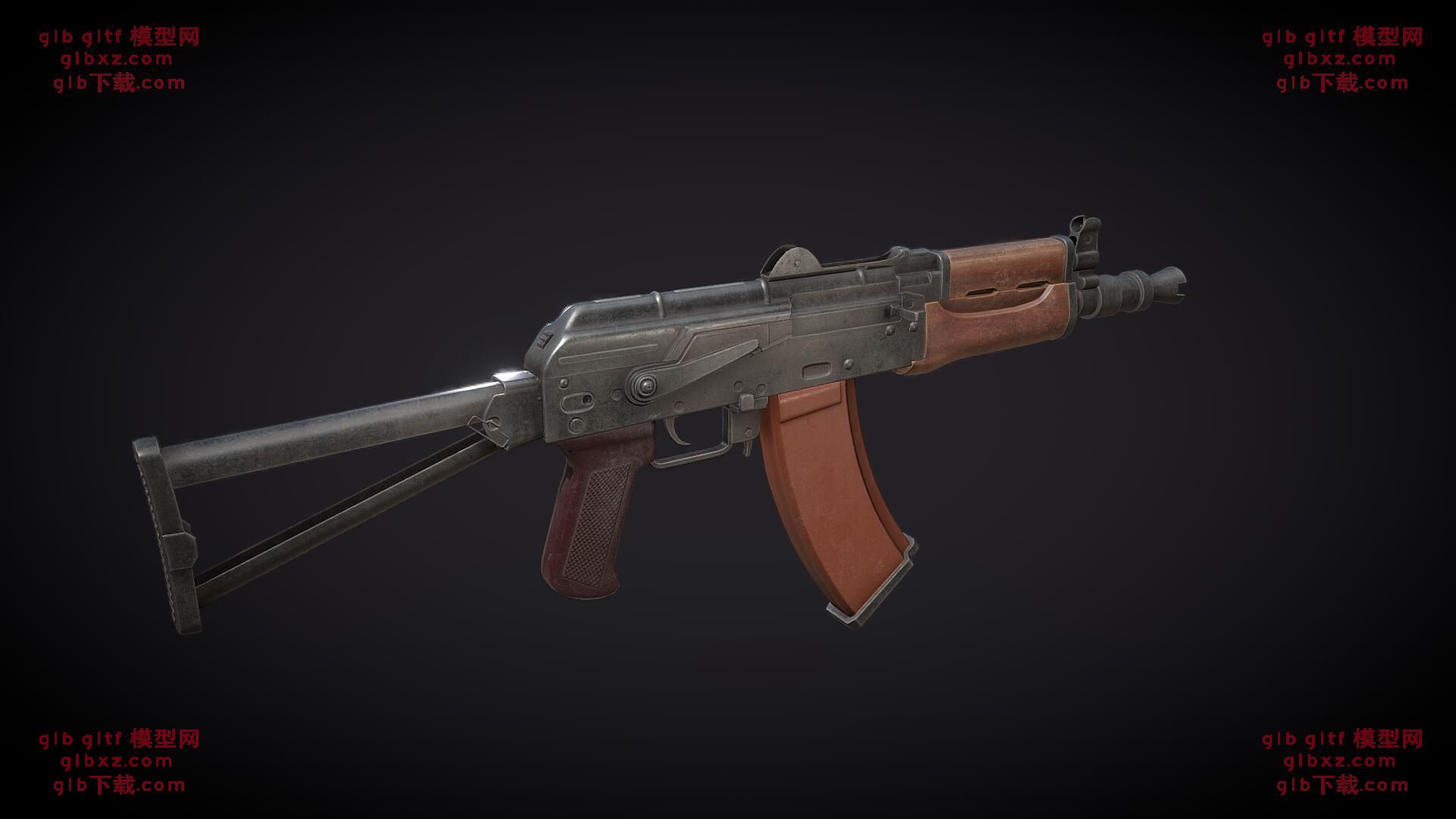 ak-74u武器GLB/GLTF模型 ak-74u武器GLB/GLTF模型