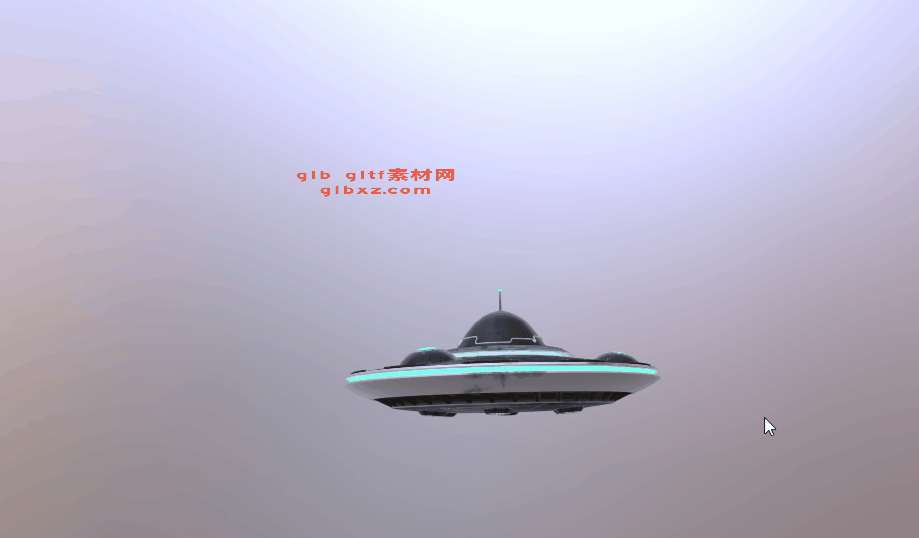 飞碟动画动作glb，gltf，3D模型下载