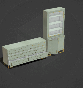 梳妆台和橱柜动画GLB/GLTF格式