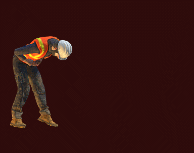 动画被踢的腹股沟建筑工人GLB/GLTF格式