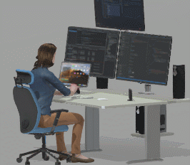 工作场所动画GLB/GLTF格式