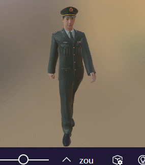 男性绿色1动画解放军/军人/战士/火箭军GLB/GLTF格式警察