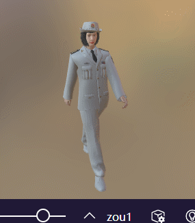 女性白色1动画解放军/军人/战士/火箭军GLB/GLTF格式警察