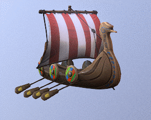 维京船风格化动画GLB/GLTF格式