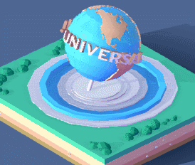 卡通低多边形环球影城GLB/GLTF动画素材