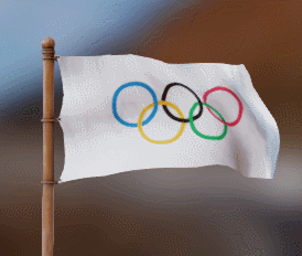 奥运旗帜——风动画循环 GLB/GLTF动画素材