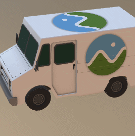 送奶车货车动画GLB/GLTF文件