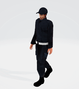 消防实体 GLB/GLTF格式消防员保安动画4