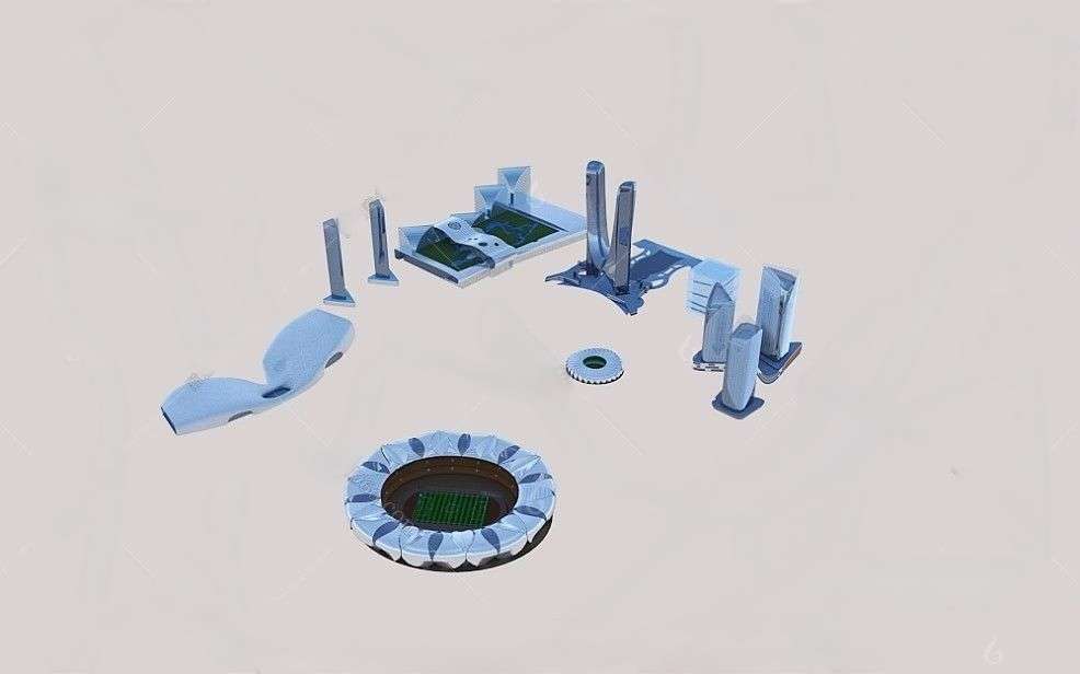 杭州奥体中心建筑 GLB/GLTF素材