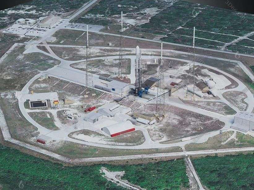 火箭发射基地 火箭基地 火箭发射台 GLB/GLTF素材