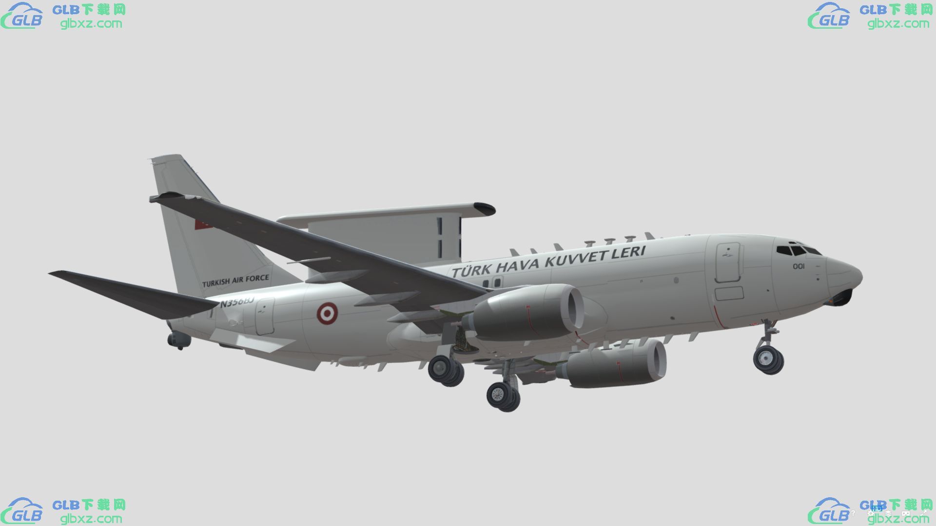波音737 AEW&C土耳其空军 GLB/GLTF格式