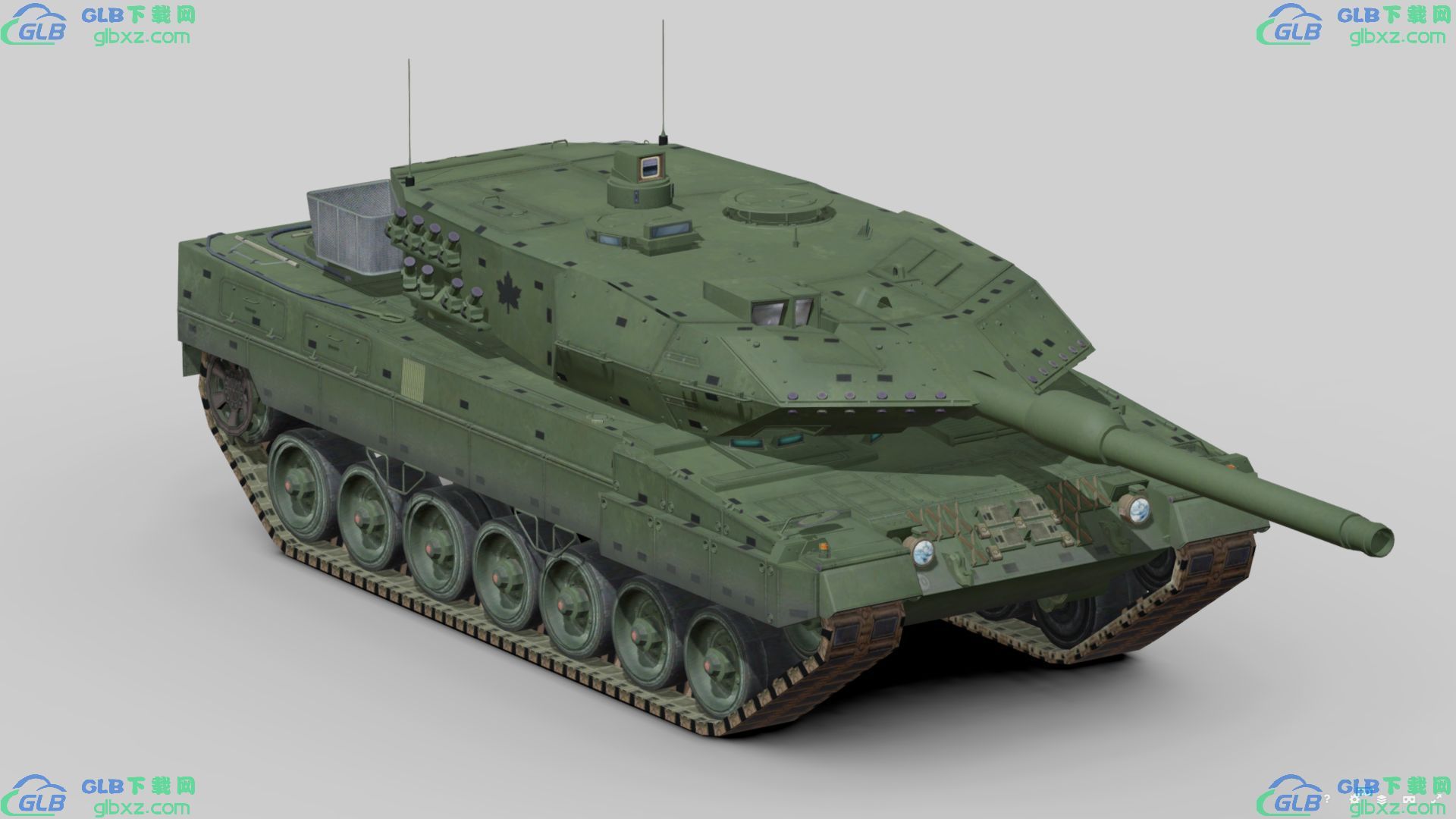 豹2A6主战坦克GLB/GLTF格式