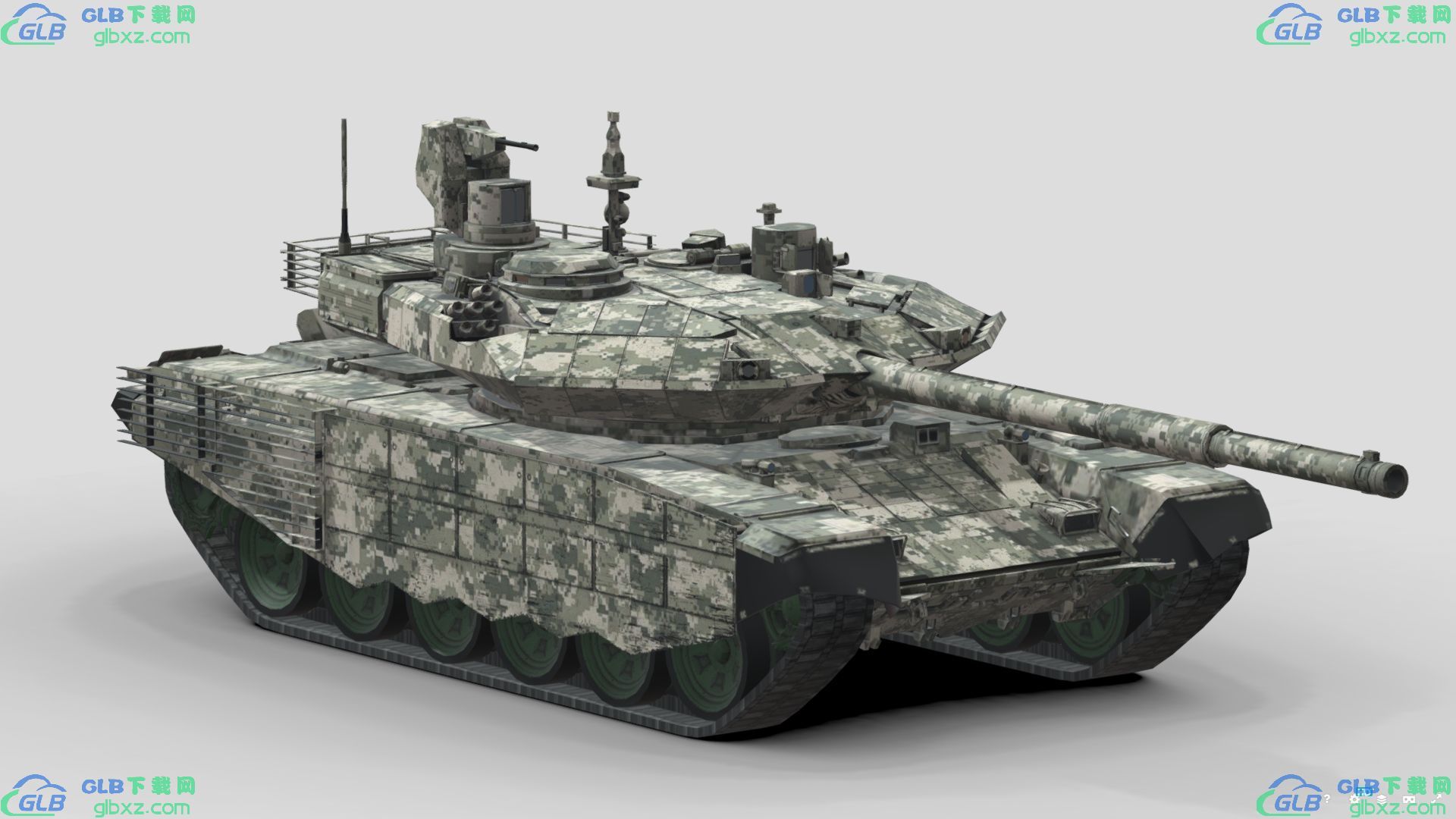 T-90SM主战坦克GLB/GLTF格式