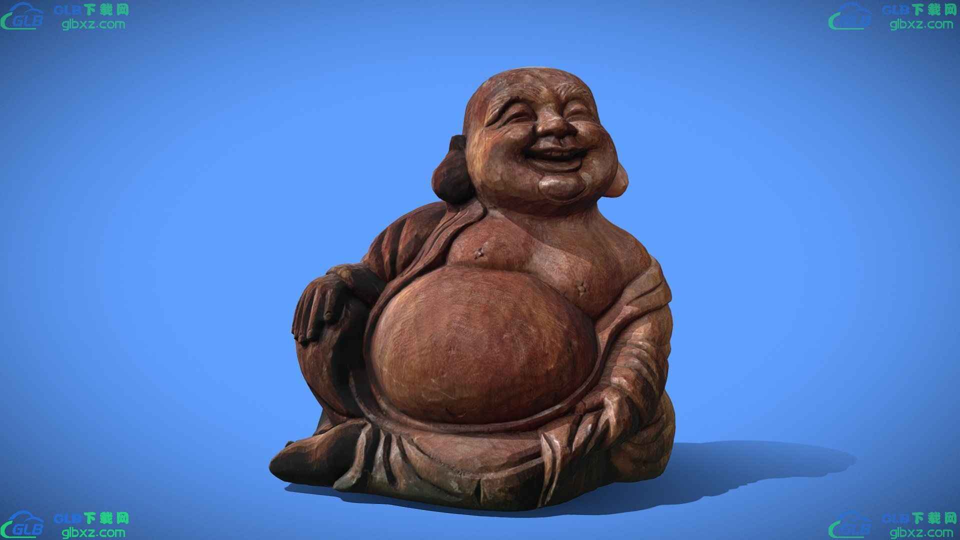 木制佛像高POLY（安希诺瓦拉）GLB/GLTF免费素材