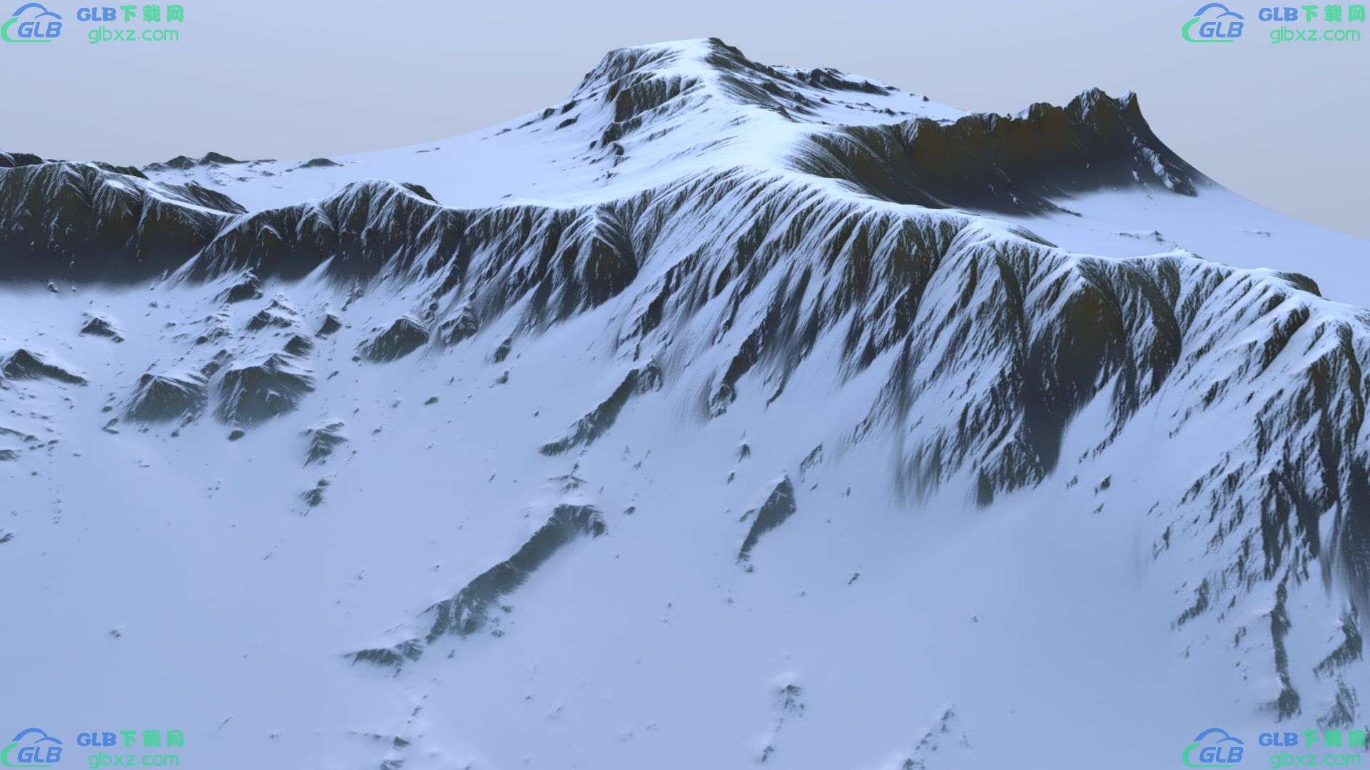 岩石冰川 – 雪地景观 – 地形 环境地形地貌GLB/GLTF文件